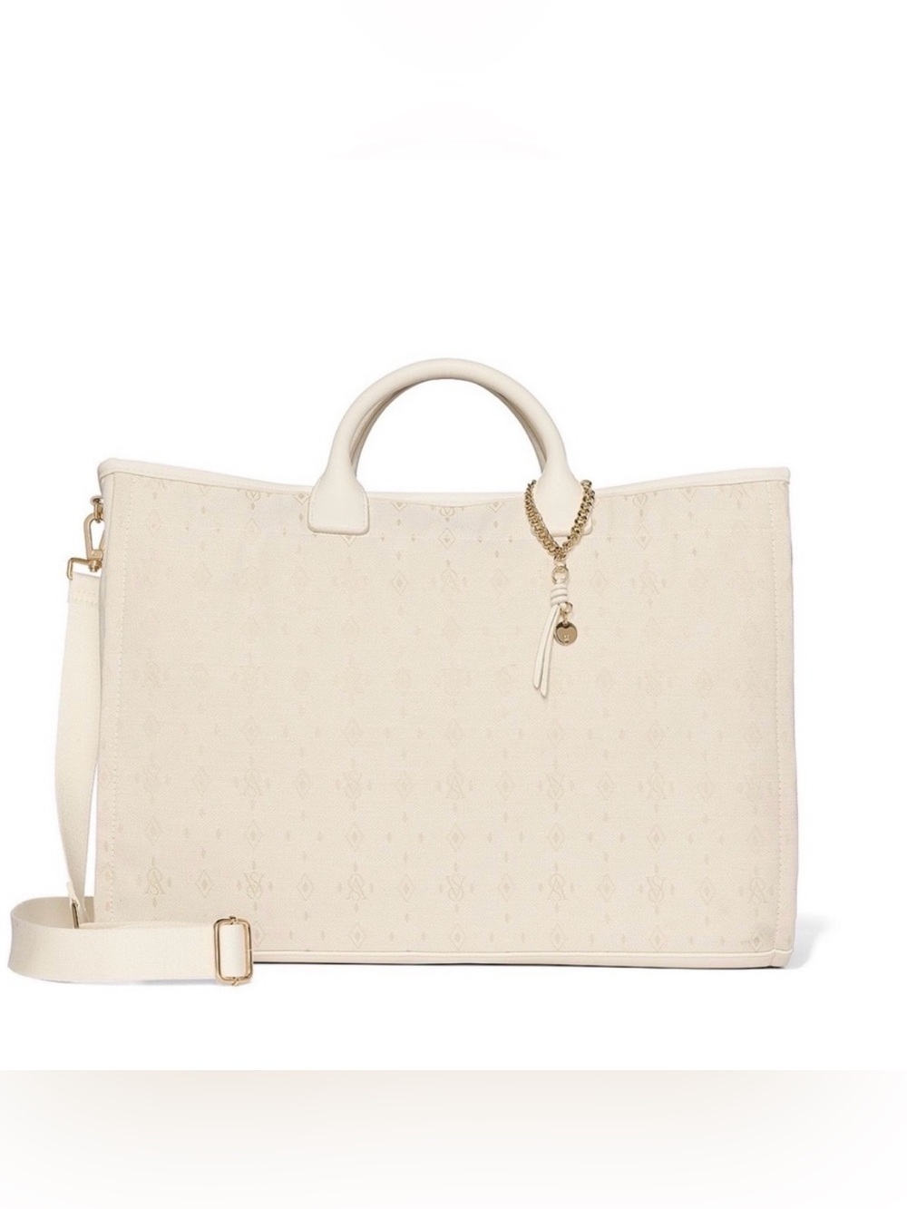 VS white foyard handle tote bag